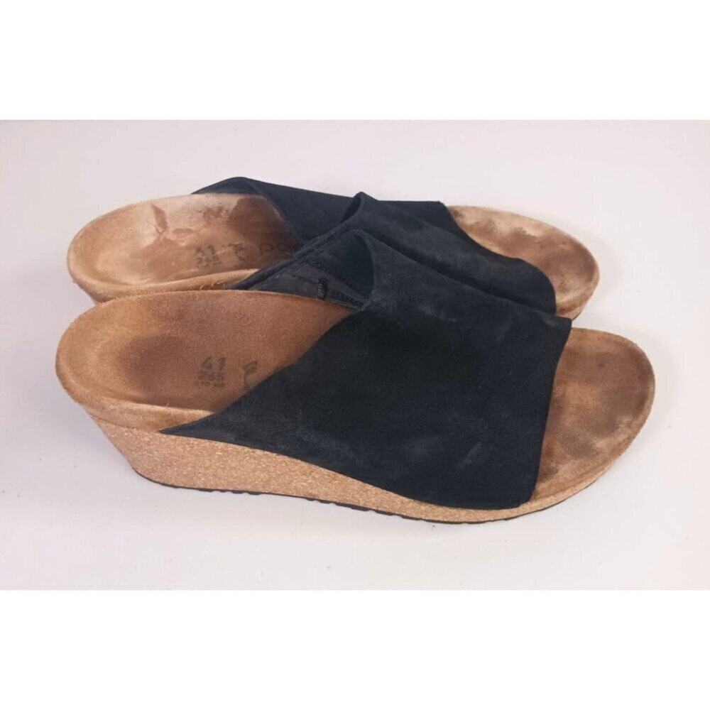 Birkenstock Papillio Wedge Suede Slip-On Open Toe Sandals Black Size EU 41/US 10 - Picture 2 of 6